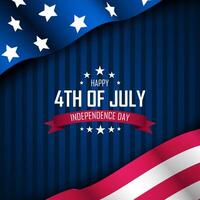 Design banner with American flag for Happy Fourth of July Independence day USA event vector