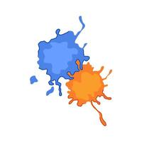 color paint splatters cartoon item color vector