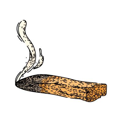 smudging palo santo hand drawn item