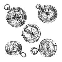 compass sketch hand drawn vector
