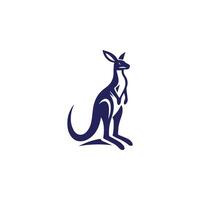 a kangaroo logo with a blue background vector