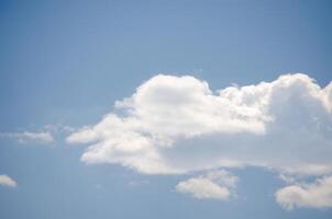 A cloudless blue sky with a few clouds scattered throughout. The sky is clear and bright, with no signs of rain or storm. The clouds are small and fluffy photo