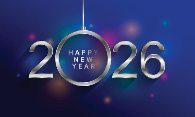 2026 Happy New Year Greeting Card.