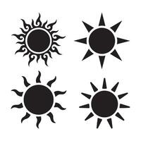 Sun icon silhouette design with white background vector