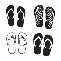 Flip Flops icon silhouette design with white background vector