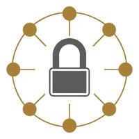 Network security padlock data protection safe vector