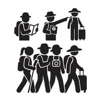 Tourist Icon Silhouette Design with Clean White Background vector