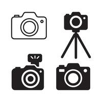 Camera Icon Silhouette Design with Clean White Background vector