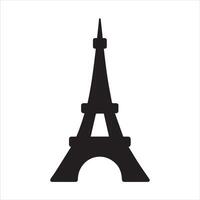 Eiffel Tower Silhouette Icon Design with White Background Elegant silhouette vector