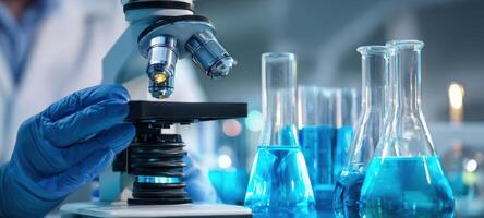 The microscope revealing intricate details in a scientific laboratory setting. photo