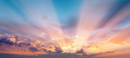 The breathtaking display of colors in the sky at sunrise. photo