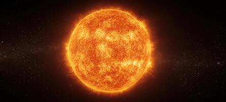 The radiant sun illuminating the vastness of the cosmos. photo