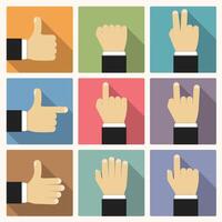 Hands showing different symbols vector