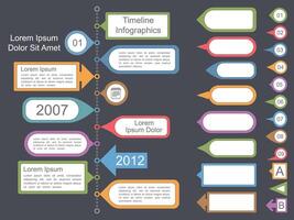 Timeline infographics template with different elements for your text vector