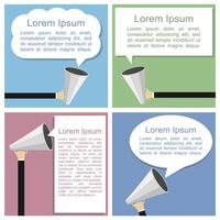 Megaphone with different speech bubbles vector