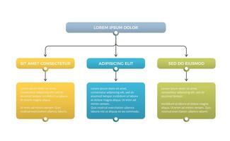 Diagram - infographic template, flowchart with 3 elements vector