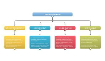Diagram - infographic template, flowchart with 4 elements vector