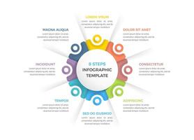 Circle diagram with 8 elements with place for your text, infographic template vector