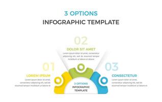 Infographic template with 3 steps or options with numbers and place for your text, workflow, process chart vector