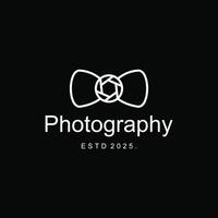 Concept Of Bowtie With Camera, Gentleman Photography Logo Simple Elegant vector