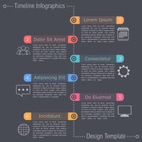 Timeline infographics design template on a dark background vector