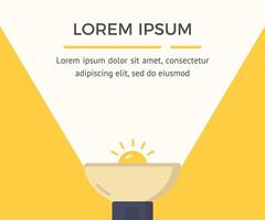 Flashlight on yellow background and place for your text vector