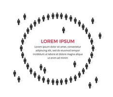 People standing in a circle with place for text in the center vector