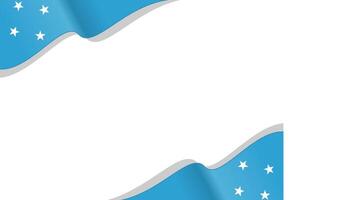 waving micronesia flag frame background with copy space for text. micronesia national day vector