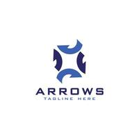 abstract unique geometric arrow shapes design logo modern circular shape direction growth vector