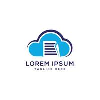 data cloud logo design modern creative cloud document paper concept cloud computing business vector