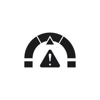 Warning icon on the dashboard, indicating risk, danger, warning or danger level. The concept of urgent situation, danger warning symbol. This icon uses glyp style eps file. vector