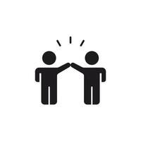 Two People High Fiving Illustration, Teamwork Concept. isolated on white background editable eps file. vector