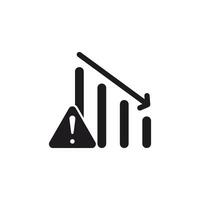 Financial Crisis Graph with Warning Symbol vector