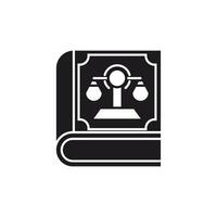 Law Book with Scales of Justice Icon. These icons use glyp style eps files. vector