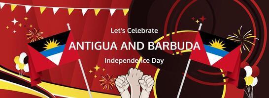 Independence Day Antigua and Barbuda November 1. Modern banner, horizontal background. Suitable for tourism campaigns, web headers, and flash discounts. vector