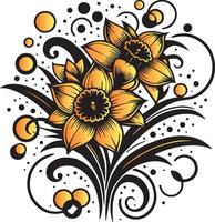 daffodil flower motif vector