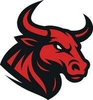 Red Bull Head Mascot for Branding vector