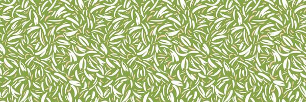 Seamless abstract pattern with curved shapes resembling organic strokes on a green background. Plain minimalist print for fabric design, wrapping paper, home decor, packaging, vector