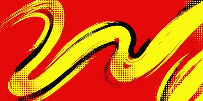 Abstract Grunge Background with Black and Yellow Brush Strokes and Halftone Effect. Suitable for Banner, Poster, or Sports Background. Scratch and Texture Elements vector
