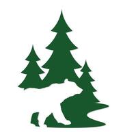 The forest symbol with bear. vector
