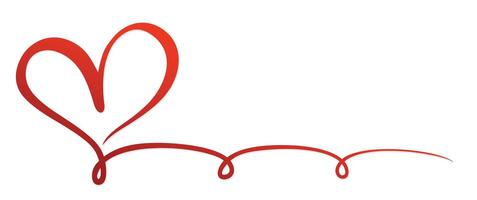 The one line symbol of red heart. vector