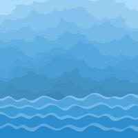The Sea with clouds. vector