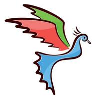 Symbol of color bird. vector
