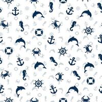 A seamless background with sea symbols. vector