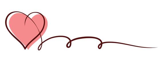 The one line symbol of heart. vector