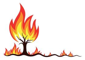 The symbol of burning tree. vector