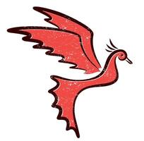 Symbol of red bird. vector