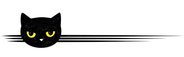 Symbol with black cat. vector