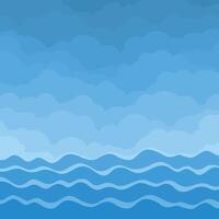 Sea with clouds. vector