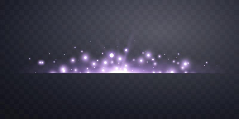 Purple horizontal lensflare. Light flash with rays or violet spotlight and glow flare light effect.